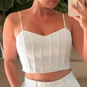Club Monaco White Crop Top